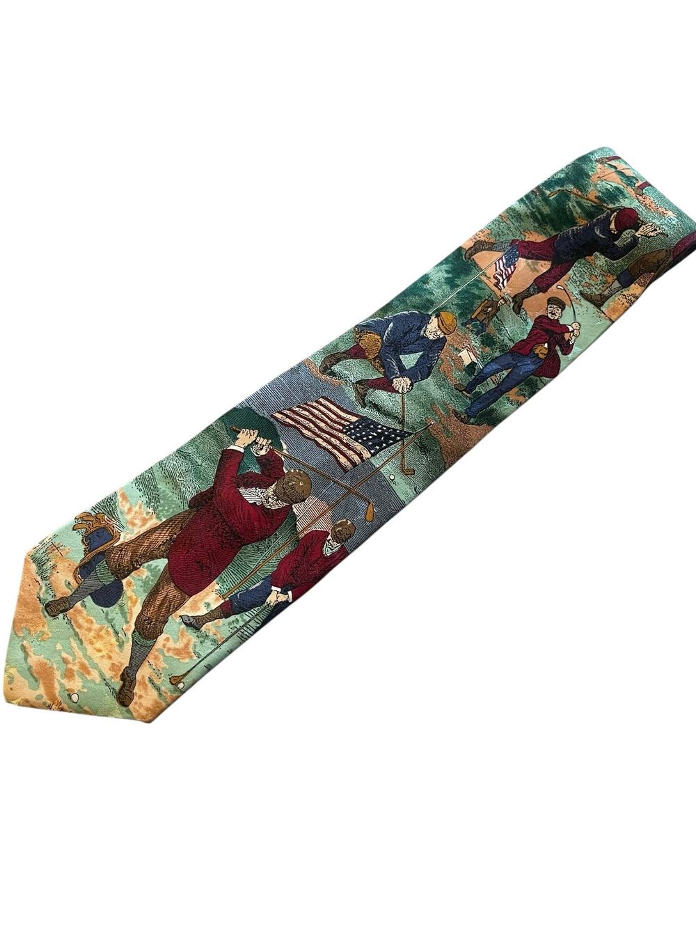 Tango by Max Raab Men's Silk Necktie  Americana Series Golf American Flag
